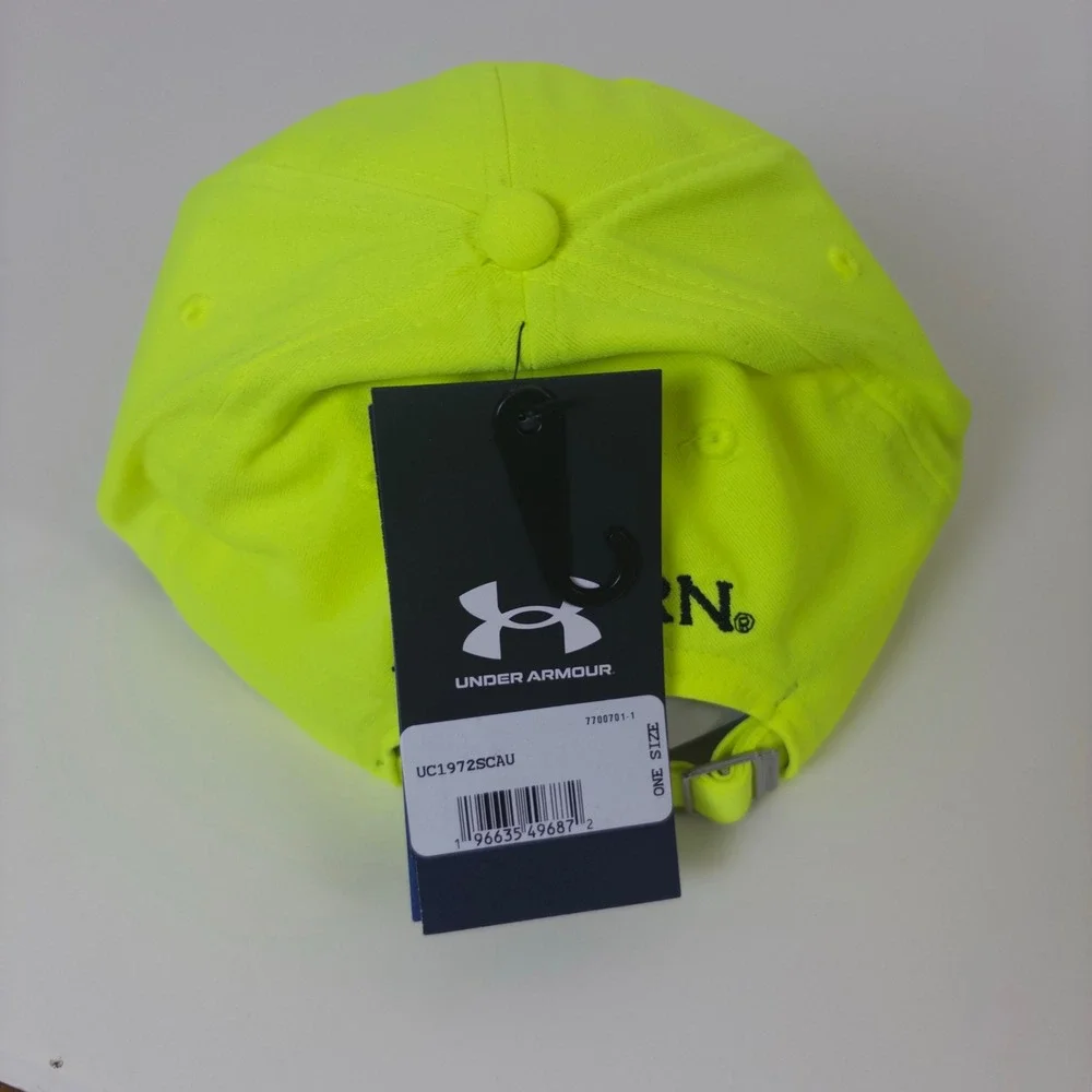 Under Armour Auburn Tigers Hat Mens Neon Yellow ISO-CHILL Adjustable Cap NCAA